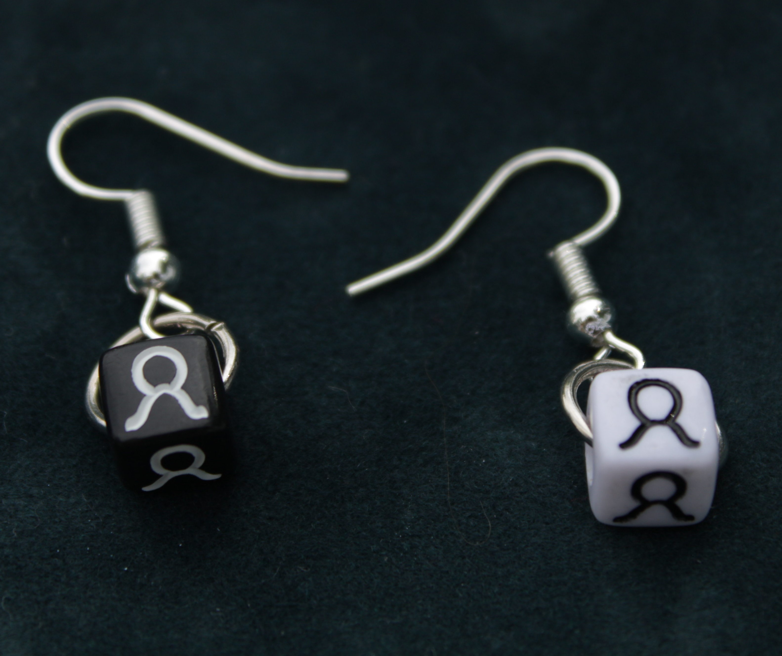 Taurus Black & White Earrings